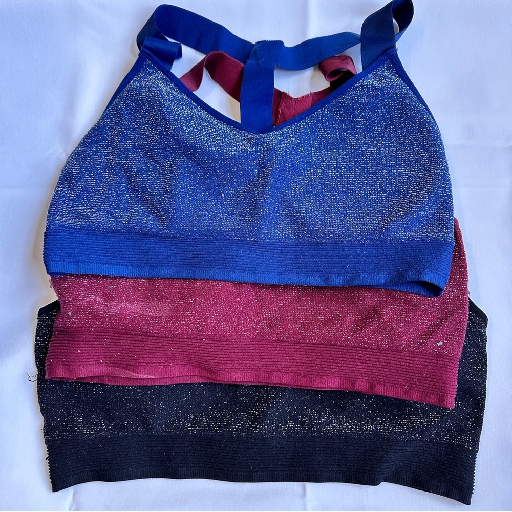 Flirtitude Sparkle Sports Bras - Blue, Red, Black IW-340